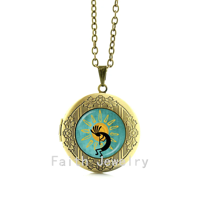 Kokopelli Sun Dance кулон из смолы, американские ювелирные изделия на юго-востоке, милое короткое ожерелье для женщин медальон кулон N735 - Окраска металла: 01