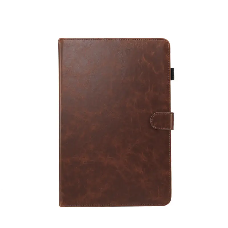 Dark brown Роскошный чехол для samsung Galaxy Tab S4, 10,5 дюймов, T830 T835, SM-T830, чехол для SM-T835, чехол для планшета, чехол-подставка из искусственной кожи+ пленка+ ручка - Цвет: Dark brown