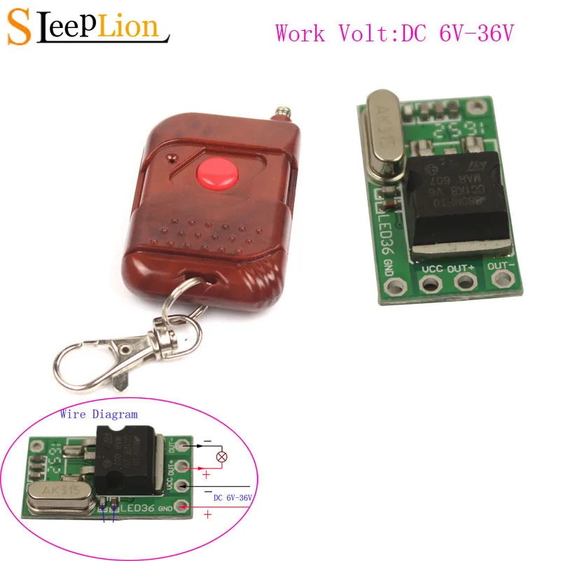 Sleeplion с источником питания от постоянного тока 6 в 9V 12V 24V 1CH микро реле
