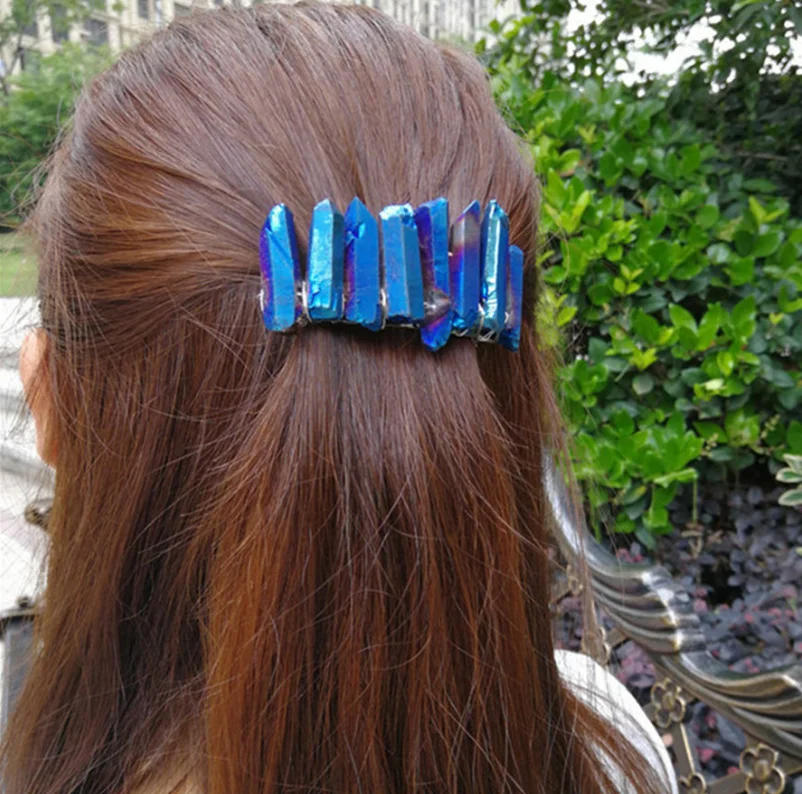 Горячая новинка косплей ручной работы натуральный хрусталь камень расческа для