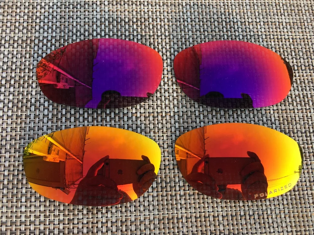 2 пары огненных и фиолетовых красных поляризованных сменных линз для очков Monster Dog