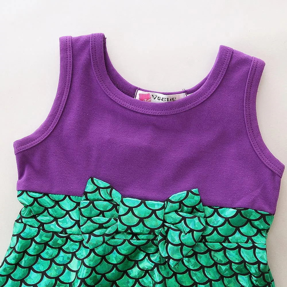 kids Cosplay Girls Sleeveless Princess Clothes Halloween Party Costume Children Clothing Sets green Mermaid Dress size1-7Y | Детская