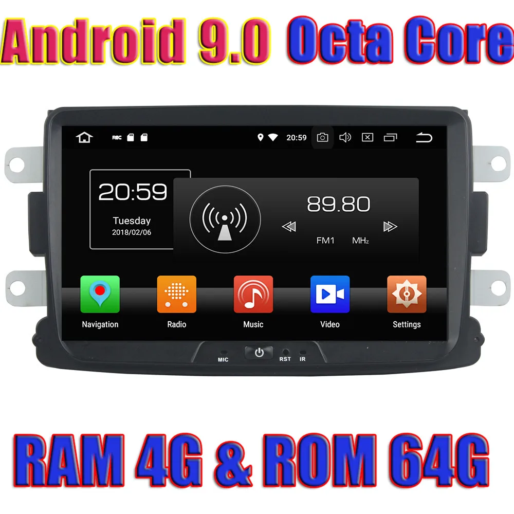 Wanuary 8 дюймов Android 9 0 Автомобильный GPS навигатор для Duster 2014 2015 2016 плеер радио