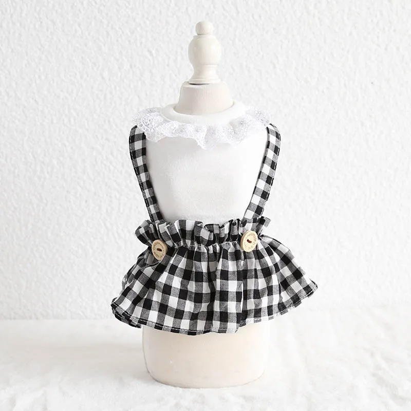 Милое платье в клетку для собак юбка пачка летняя толстовка с капюшоном девочек и
