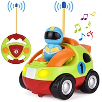childrens cartoon remote control car race car with music lights electric radio control toy for baby toddlers kids children