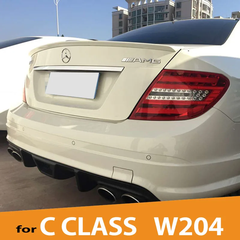 VOE W204 ABS Пластик автомобиль Стайлинг заднего крыла Спойлер для Mercedes Benz C class C300 c180