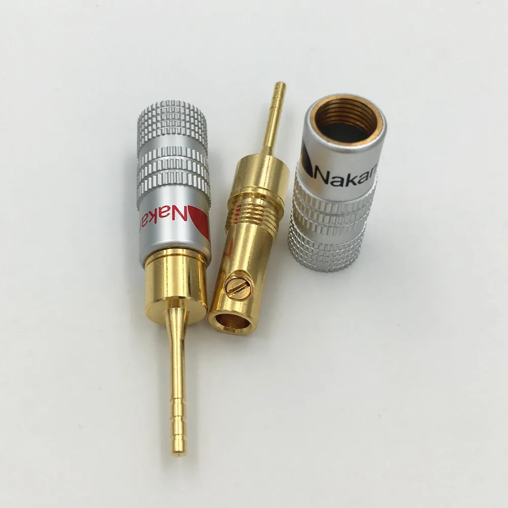 4 шт. Высокое качество Новинка 24 каратный Золотой динамик Nakamichi Pin 2 мм банановые