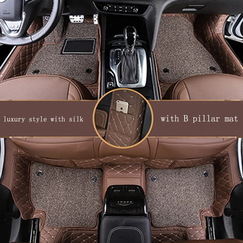 brown 3 Lsrtw2017 волокно кожа шелк салона коврик для ног Buick Regal Opel Insignia - Название цвета: brown 3
