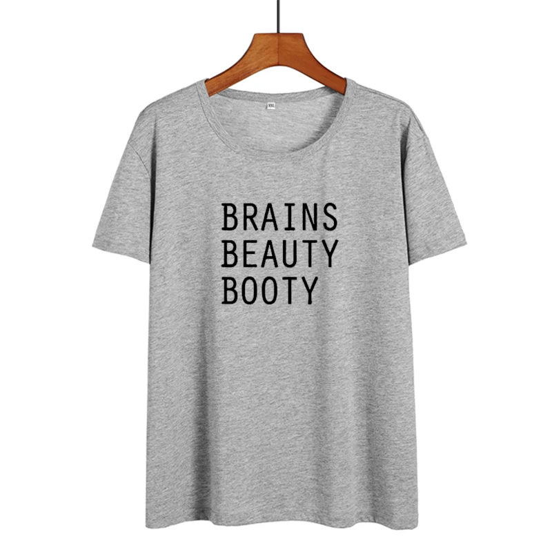 Мозги красоты попа забавная фраза футболки Tumblr хипстер Письма Печать Crewneck