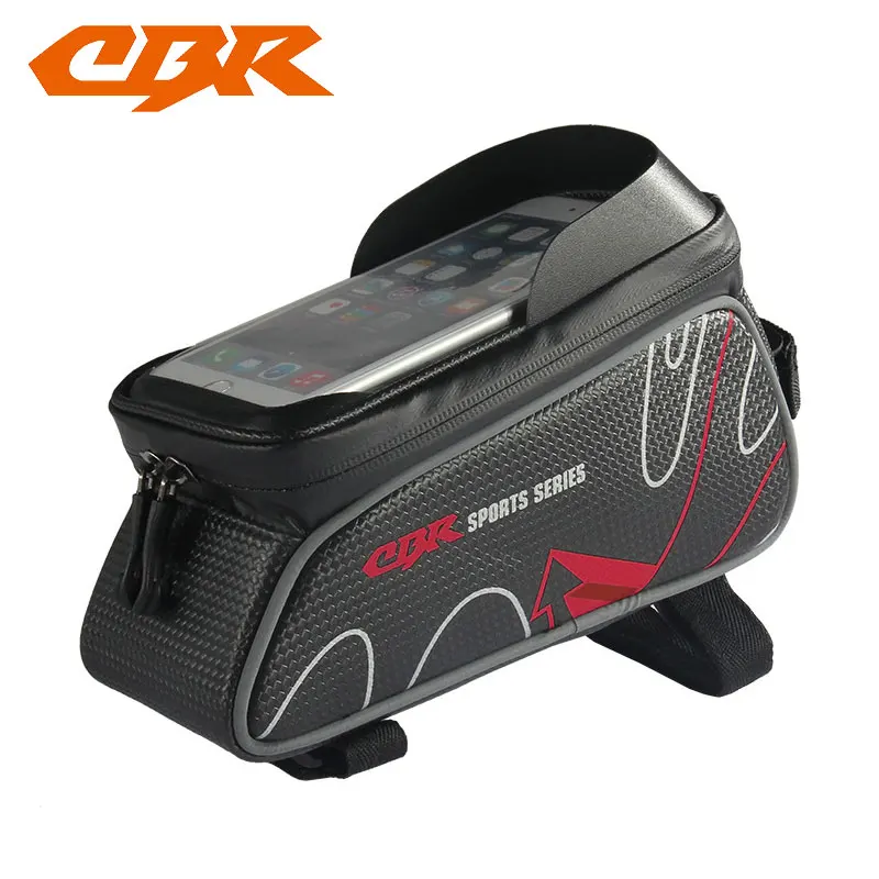RED CBR велосипедные передние трубки сумки 6 дюймов телефон сенсорный экран MTB PU водонепроницаемый велосипед велосипедный луч седельная сумка горный велосипед аксессуары - Цвет: RED