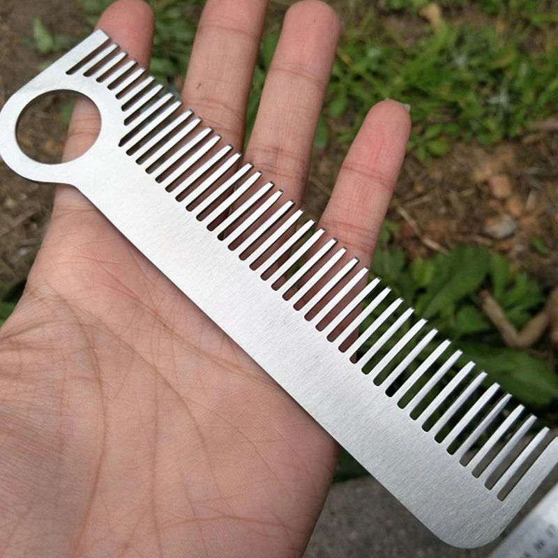 

Toy Sports Kids EDC High Strength Stainless Steel Tactical Combs Head Comb Practical Can Be Anti Static Outdoor Travel Tools