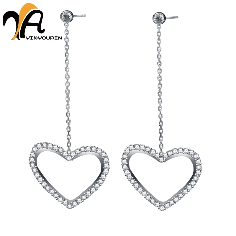 Yayinyoupin Серебро S925 просто любовь Lady Серьги подарок предпочтительным серебро для