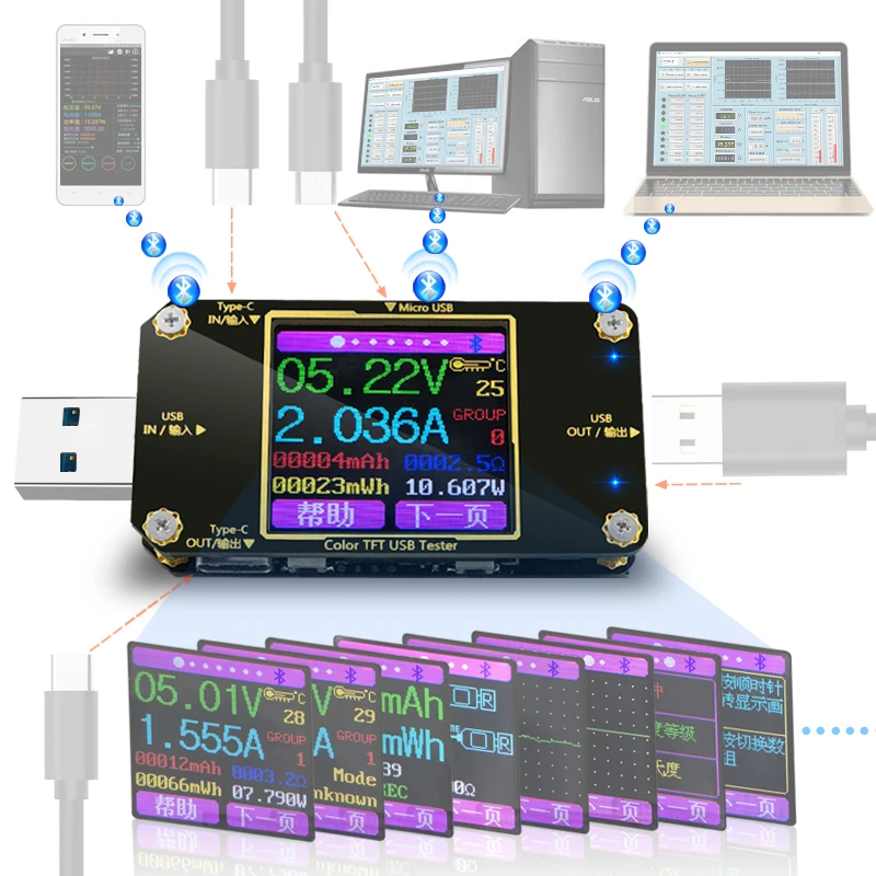 USB3.0 цифровой дисплей Вольтметр ток зарядное устройство разъем измерительный