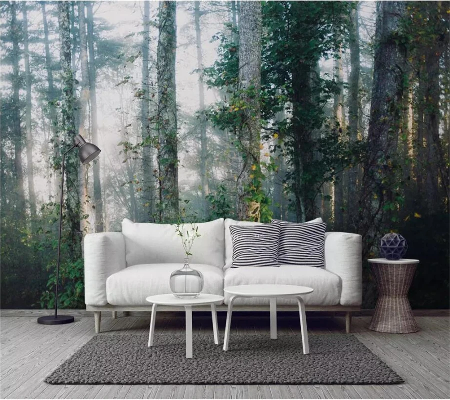 Beibehang пользовательские обои 3d фрески papel de parede Nordic wind fog forest background wall гостиная
