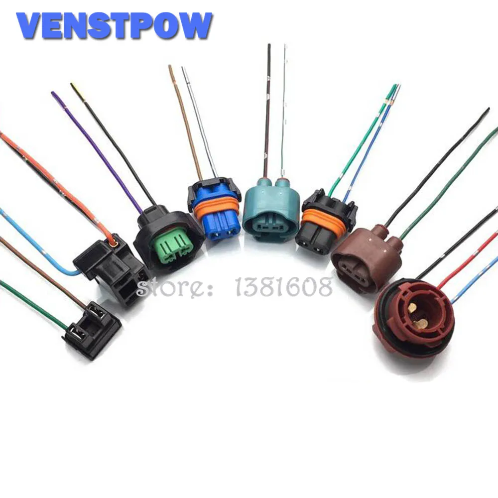 Патрон для автомобильных противотуманных фар H1H3/H4/H7/H8H11/H9/9005/9006, 2 шт./лот, патрон для противотуманных фар с проводом 11,50 см