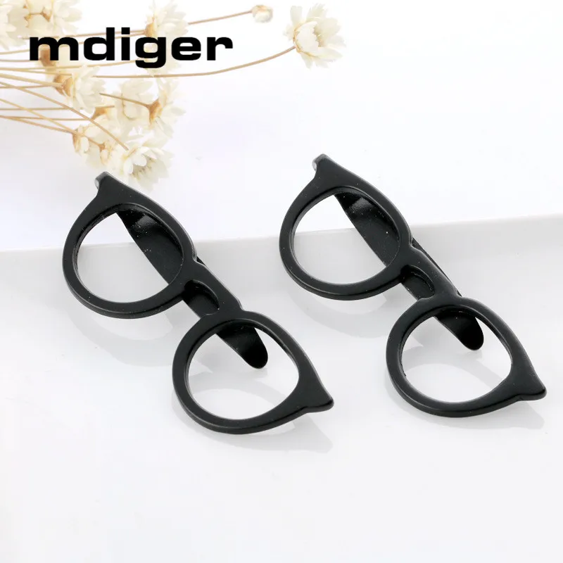Mdiger Брендовые мужские официальные Зажимы для галстука мужчин черные очки