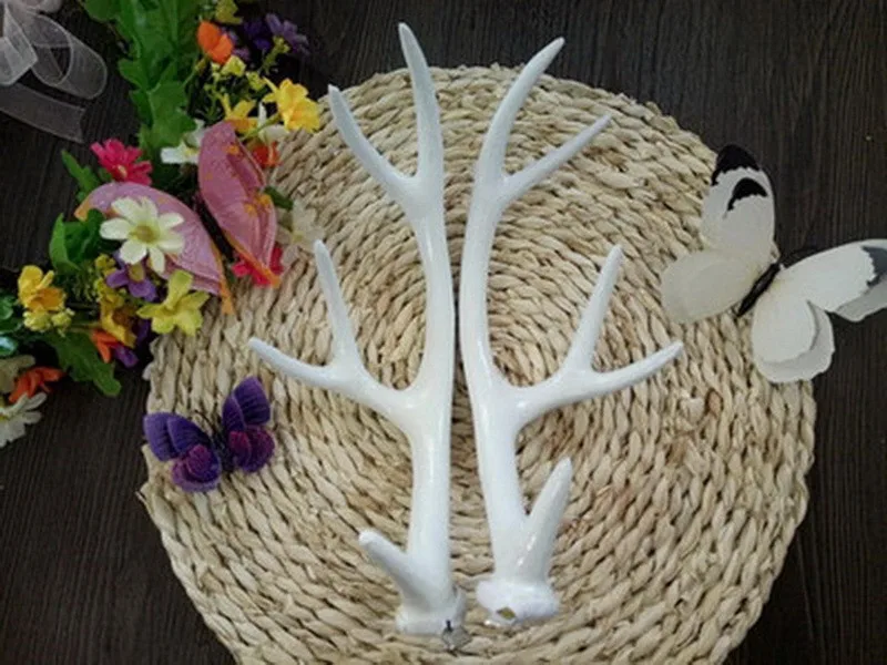 25cm hair clip Обруч с оленьими рогами с оленьи рога для женщин Рождественская вечеринка украшения поставки Рождественский подарок Женская головная повязка - Цвет: 25cm hair clip