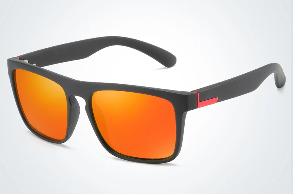 black red ELITERA, фирменный дизайн, поляризационные солнцезащитные очки для мужчин, водительские оттенки, мужские, Ретро стиль, солнцезащитные очки для мужчин и женщин, квадратные, зеркальные, летние, UV400 - Цвет линз: black red