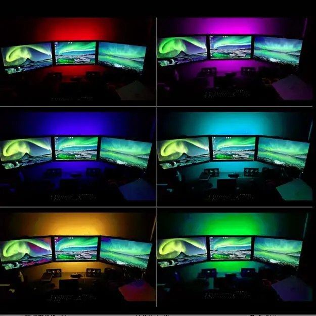 Светодиодная лента RGB SMD5050 для подсветки телевизора ПК комплект с 17 клавишами RF