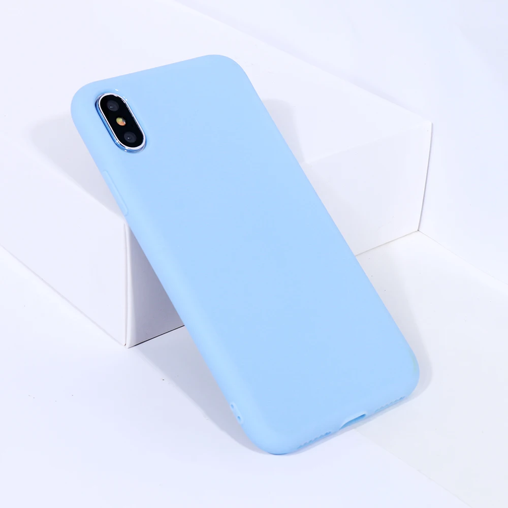 Модный силиконовый чехол ярких цветов Чехол для iPhone 6 6s 7 8 Plus мягкий матовый из ТПУ