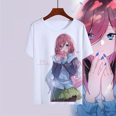 5 Новые футболки с принтом аниме Gotoubun no Hanayome Ichika Nino Miku Nakano, топы с короткими рукавами и принтом, Quintessential Quintuplets, футболки - Цвет: 5