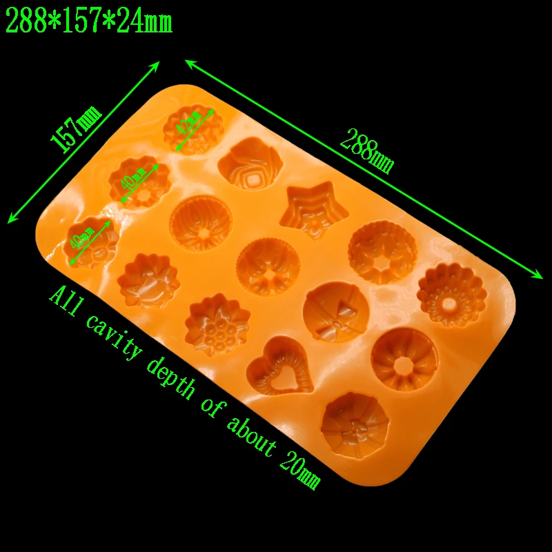 15 полости формы цветка шоколада силиконовая форма для десерта инструменты