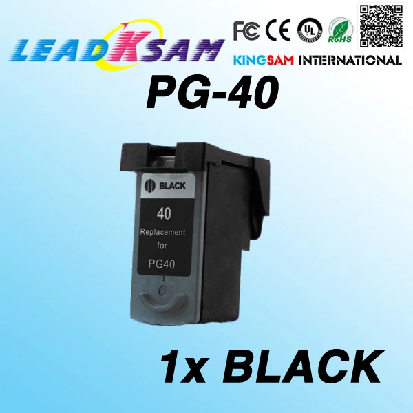 1x PG40 PG 40 Картридж с черными чернилами совместимый для Pixma MX300 MX310 iP1800 iP2500 iP1600 iP1200 MP150