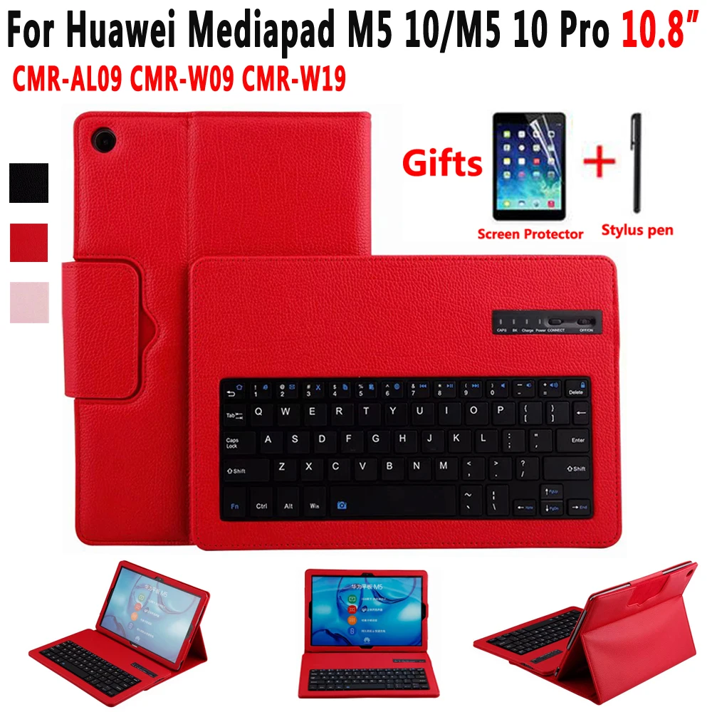 Снимите Bluetooth клавиатура чехол для huawei Mediapad M5 10 Pro 8 CMR AL09 W09 W19 с Экран протектор