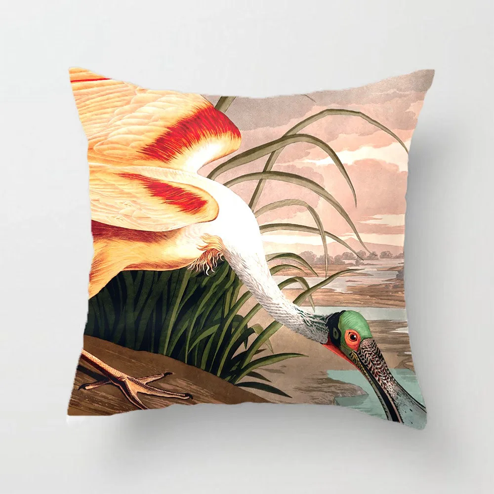 Чехол для подушки Audubon Roseate Spoonbill Bird винтажный с принтом на свадьбу декоративный