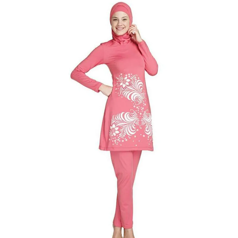 Hijab мусульманские купальники из 2 предметов женская одежда для плавания с