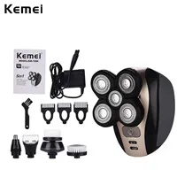 Сменные бритвенные головки Kemei KM-1000 электробритва 5D независимо плавающая головка Водонепроницаемая бритва из нержавеющей стали