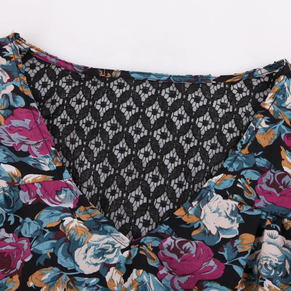 Женское винтажное кружевное платье с цветочным узором и открытой спиной