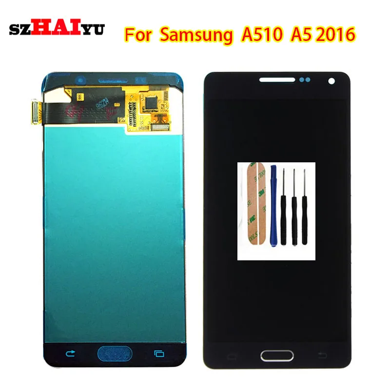 szHAIyu Super AMOLED LCD Display+Touch Screen For Samsung Galaxy A5 2016 A510 A510F A510M A510FD A5100 A510Y | Мобильные телефоны и