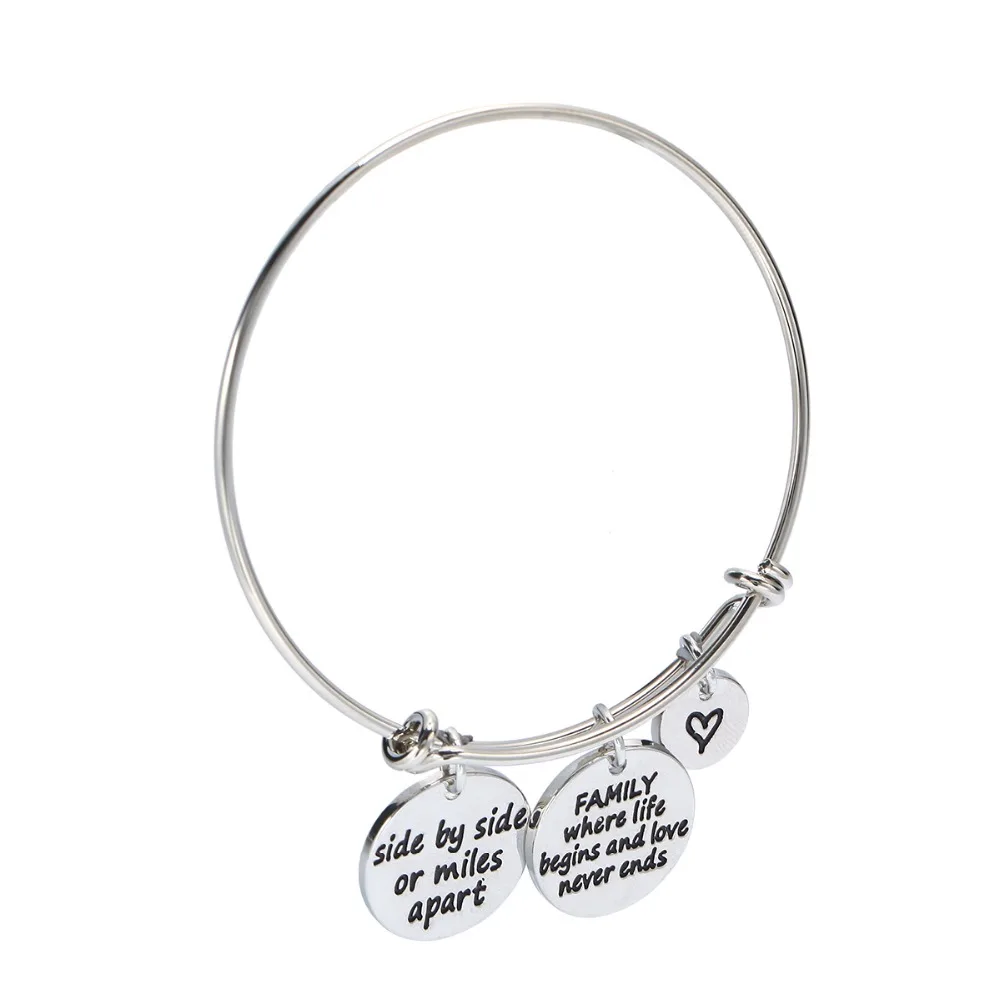 Расширяемый Шарм-браслет с изображением семейного дерева где начинается жизнь и