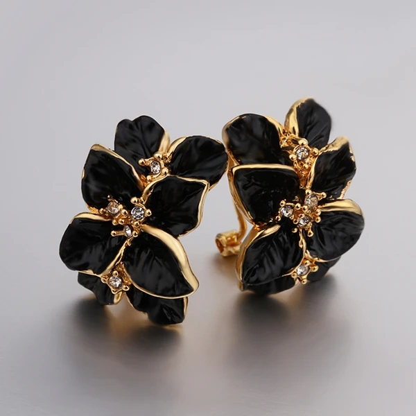 # ZKZ-143 18K Real Gold Plated Austria Crystal earring Pendant Earrings Czech rhinestone fashion stud earrings | Украшения и