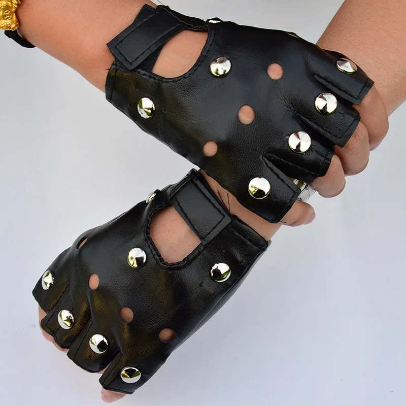Танцевальные перчатки поло в стиле панк рок для дискотеки и танцев с заклепками