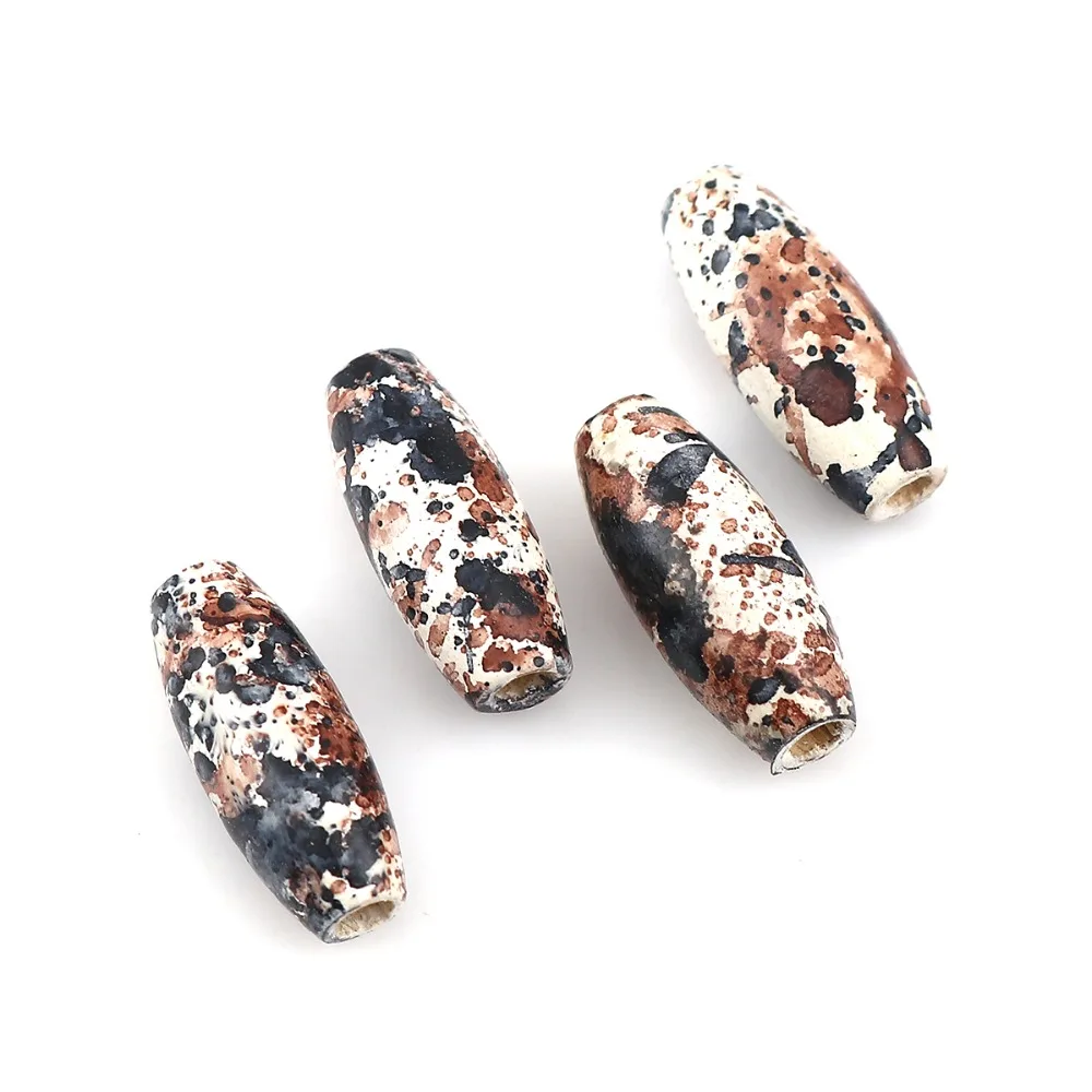 DoreenBeads модные деревянные бусины-разделители овальные разноцветные чернила для