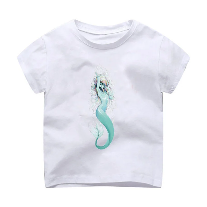 T-Shirt Children Modal Printing Kids Clothes Short Sleeves t shirt tshirt mermaided Harajuku Style kawaii | Детская одежда и обувь