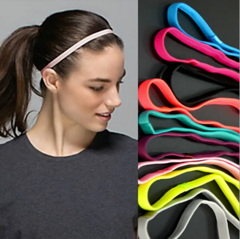 

2019 New Hair Accessories Women Mens Sports Yoga Hair Bands Girls Anti-slip Elastic Rubber Sweatband Running Headband