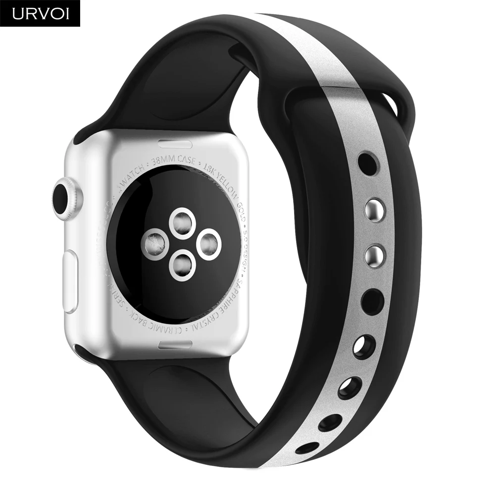 URVOI спортивный ремешок для apple watch series 4 3 2 1 iWatch T печать мягкий силиконовый Сменный