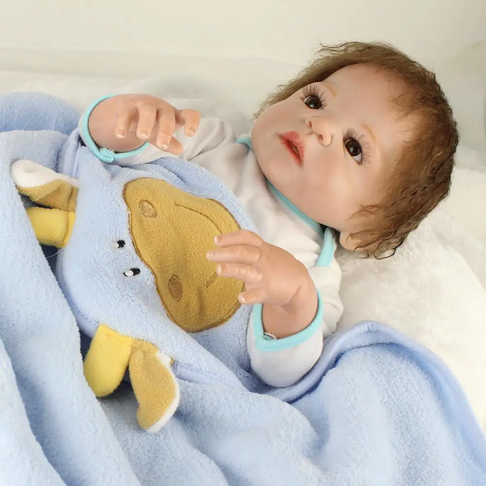 22 дюймов 55 см Reborn Baby куклы реборн силиконовая милые одеяло для девочек на день