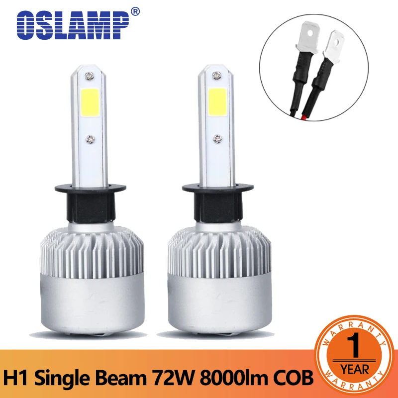 2 шт./комплект Автомобильные светодиодные лампы h1 COB 6500 лм к 12 В|Передние LED-фары