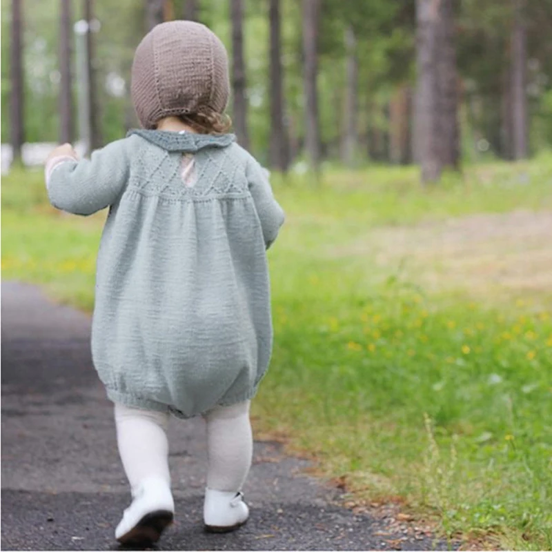Детский трикотажный комбинезон с длинным рукавом на возраст 0 5 лет|toddler jumpsuit|knit baby