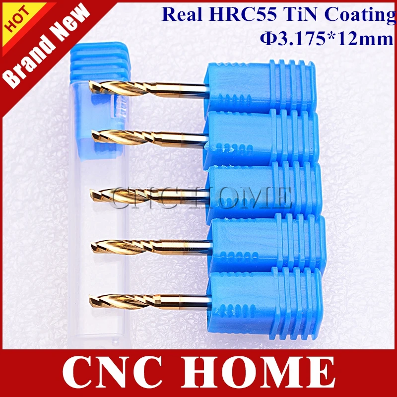 Спиральная фреза HRC55 с титановым покрытием 5 шт. 3 175x12 мм|cutter bit|one fluteend milling cutter |