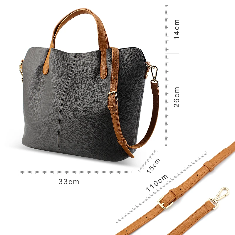 VVKing Винтаж Дамские туфли из pu искусственной кожи Tote сумка ведро дамы сплошной