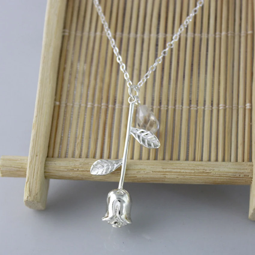 QIAMNI Handmade Sexy Rose Flower Collar Necklace Pendant Minimalist Jewelry For Women Girls Christmas Gift | Украшения и