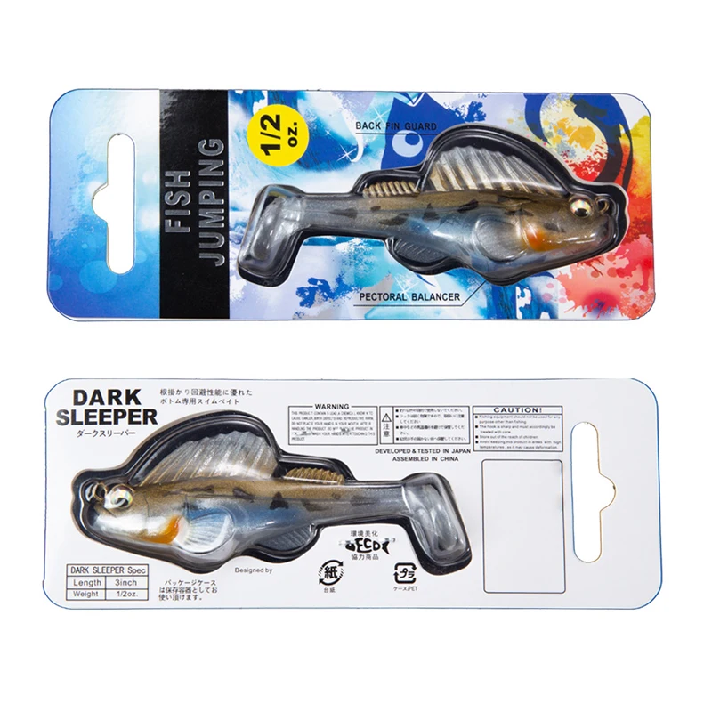 

Wokotip 75mm 14g Fishing Lure Soft Bait Lead Jig Dark Sleeper Swimbaits Soft Lure Fishing Pike Lure Bass Shad for Fishing Perch