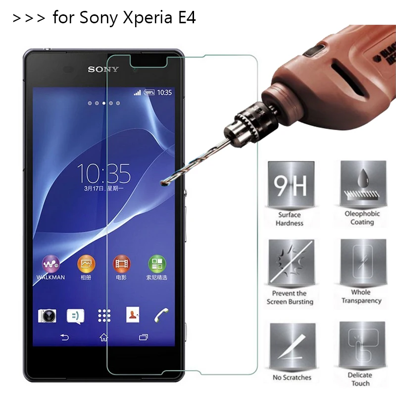 2 шт 2.5D 0,3 мм 9H Премиум Закаленное стекло для sony Xperia E4 E2104 E2105 E2114 E2115 защитная пленка