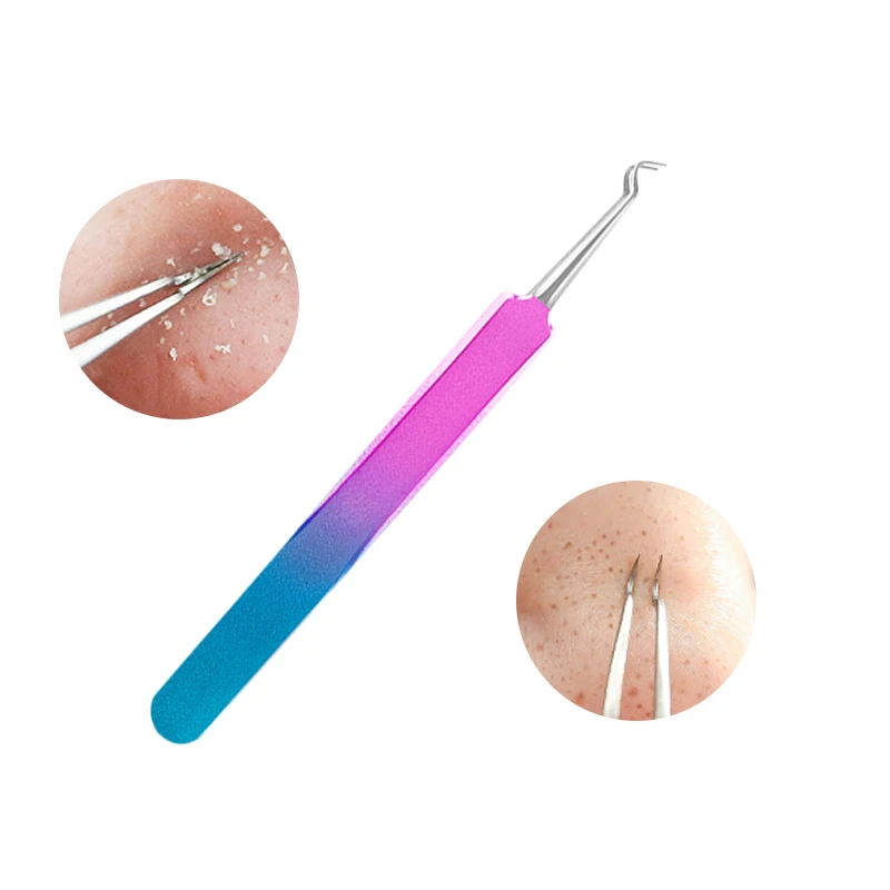 3pcs/set colored Acne needle acne extractor set bending curved scorpion facial care tool to blackhead remover | Красота и здоровье