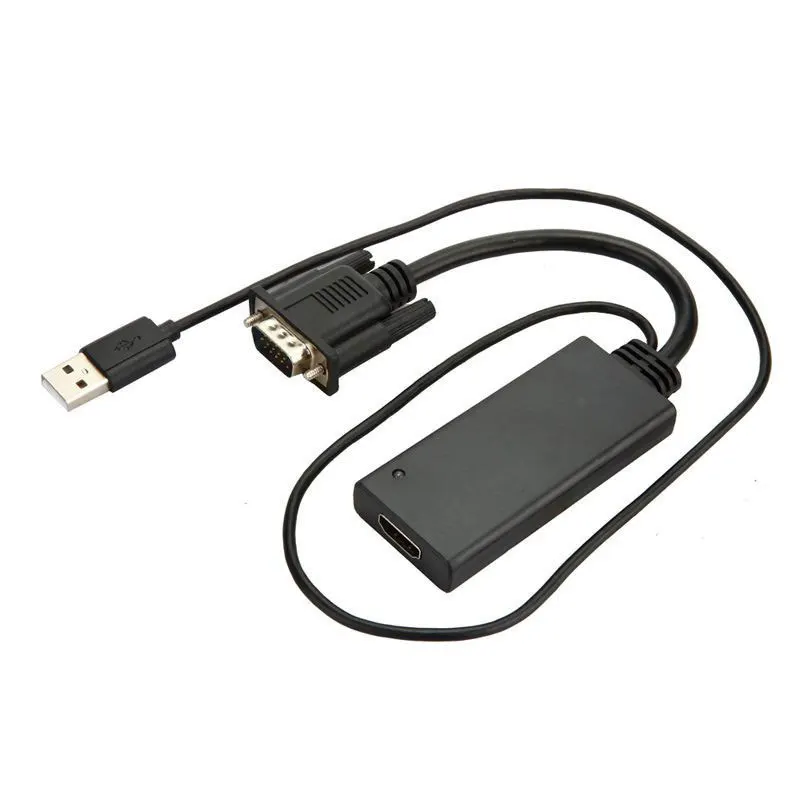 VGA к HDMI 1080 P USB адаптер питания конвертер кабель для компьютера ПК